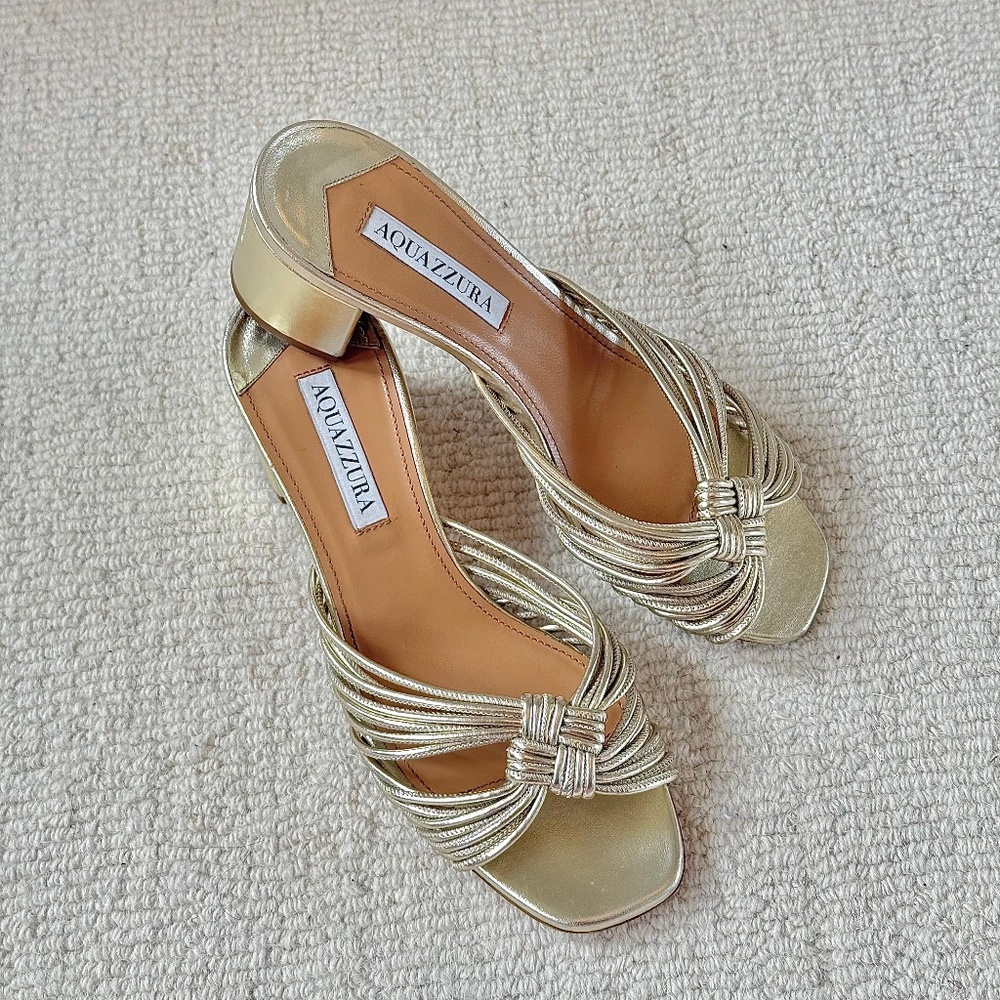 AQUAZZURA Club 50 Leather Sandals - EU 37 - Picture 3 of 14